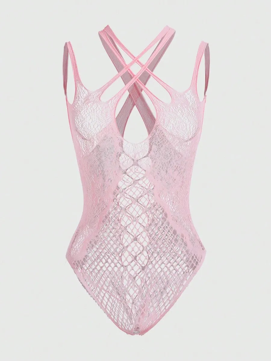 Super Stretchy Hollow Out Sexy Bodysuit – Kawaii Style One-Piece Lingerie