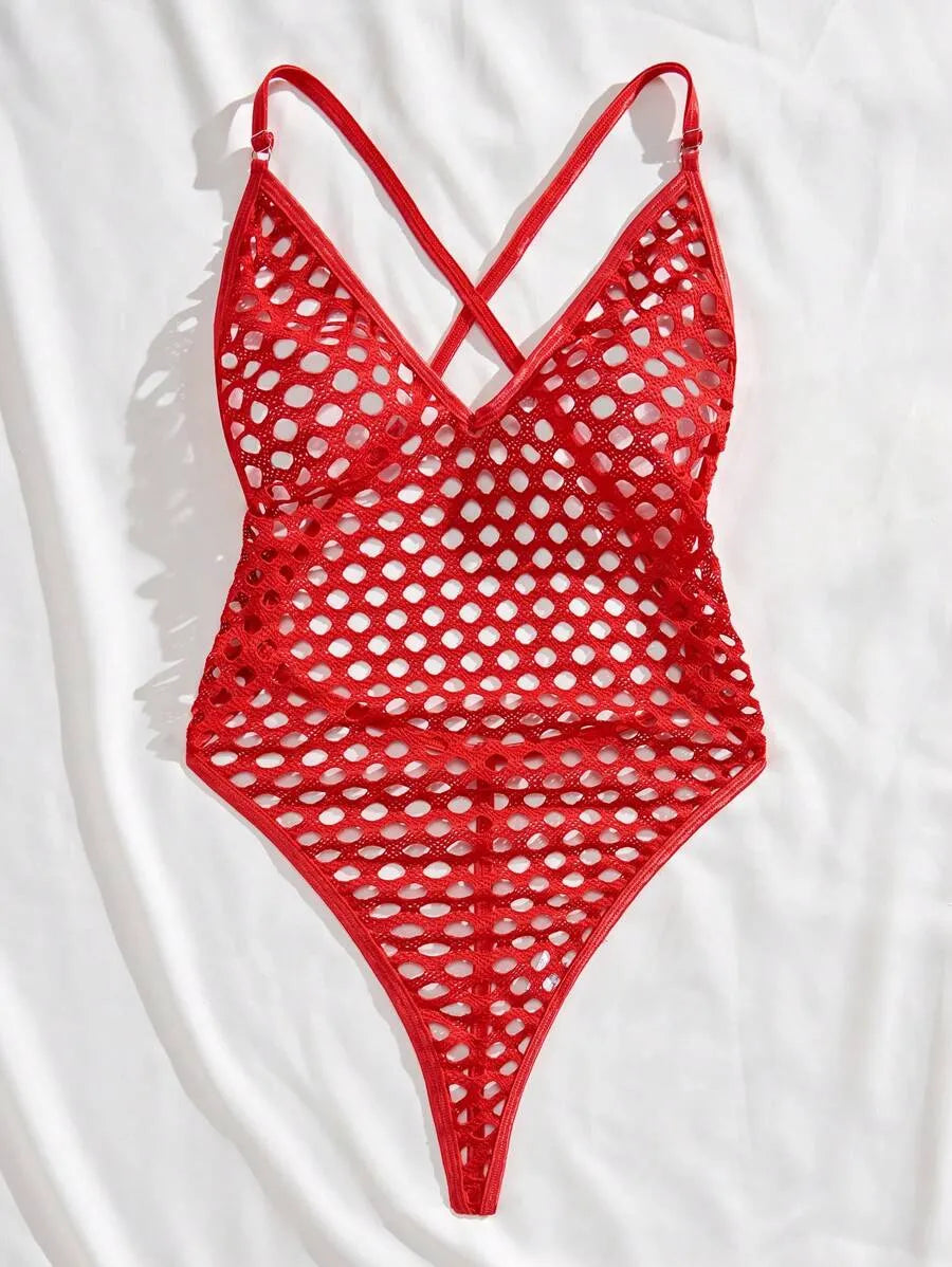 Classic Solid Color Women's Spaghetti Strap Bodysuit – Sexy One-Piece Lingerie for Bridal & More