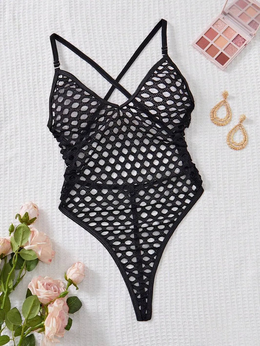 Classic Solid Color Women's Spaghetti Strap Bodysuit – Sexy One-Piece Lingerie for Bridal & More