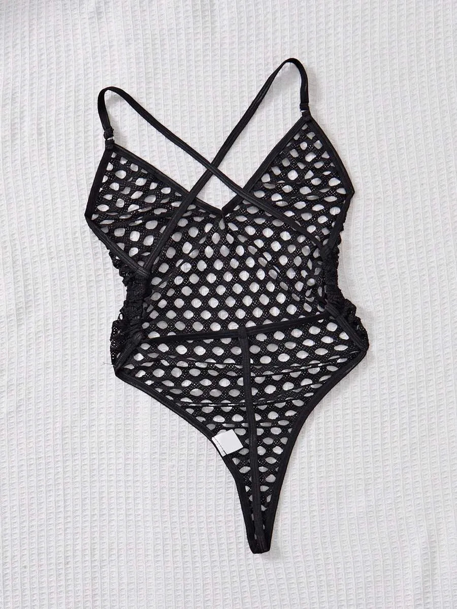 Classic Solid Color Women's Spaghetti Strap Bodysuit – Sexy One-Piece Lingerie for Bridal & More