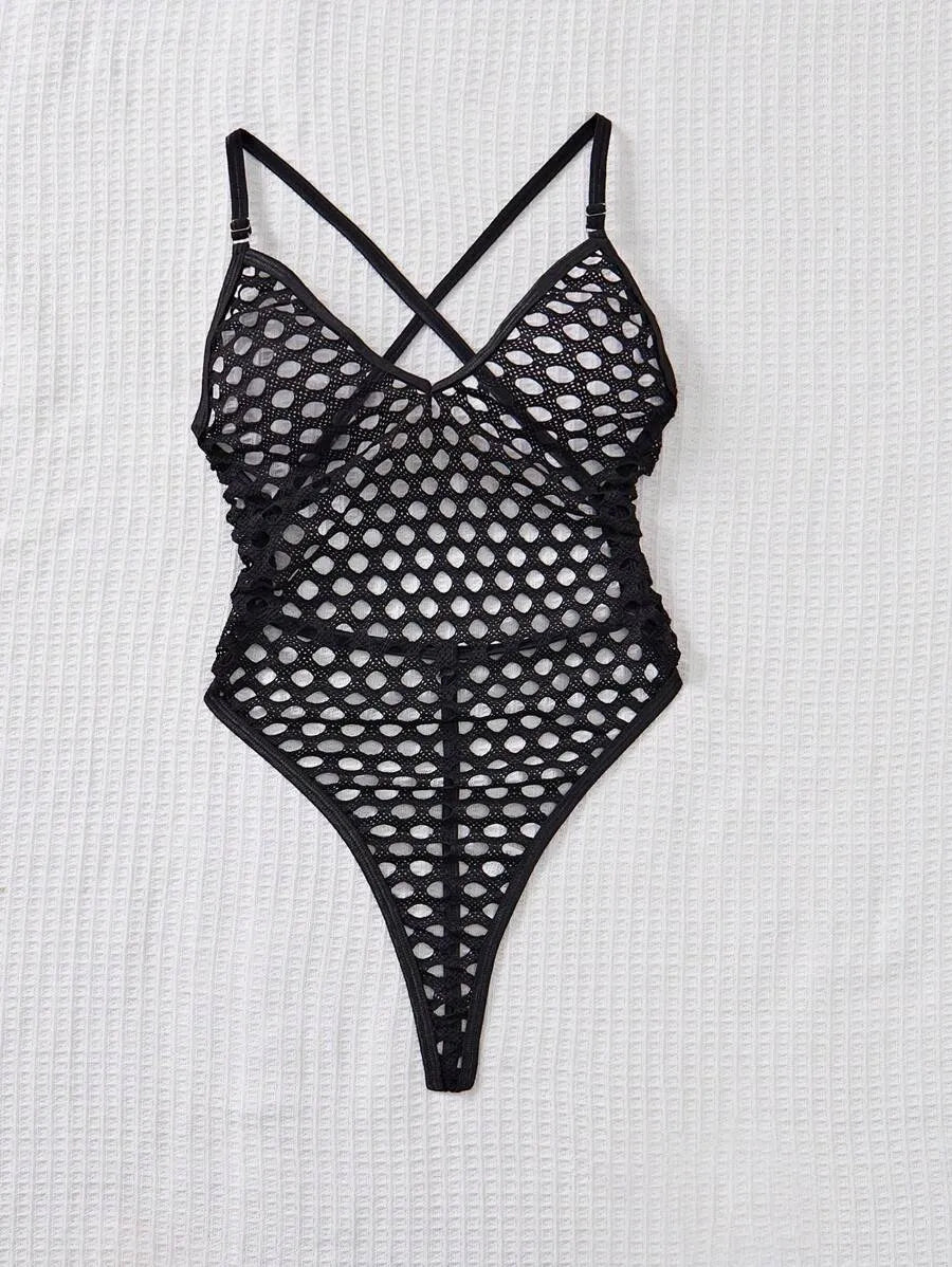 Classic Solid Color Women's Spaghetti Strap Bodysuit – Sexy One-Piece Lingerie for Bridal & More